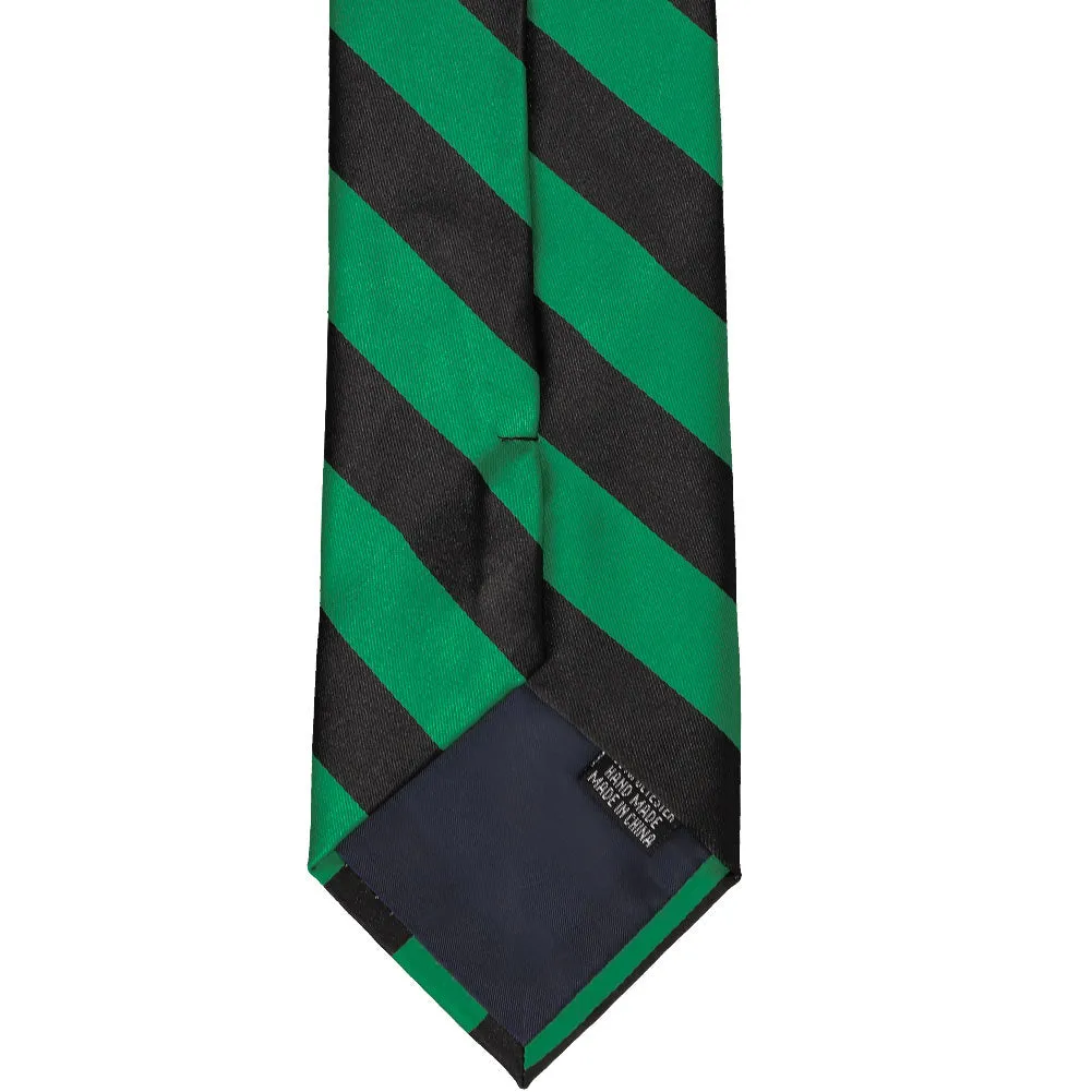 Kelly Green and Black Striped Tie