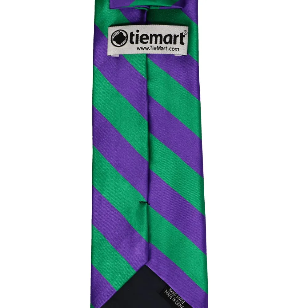 Kelly Green and Purple Striped Tie