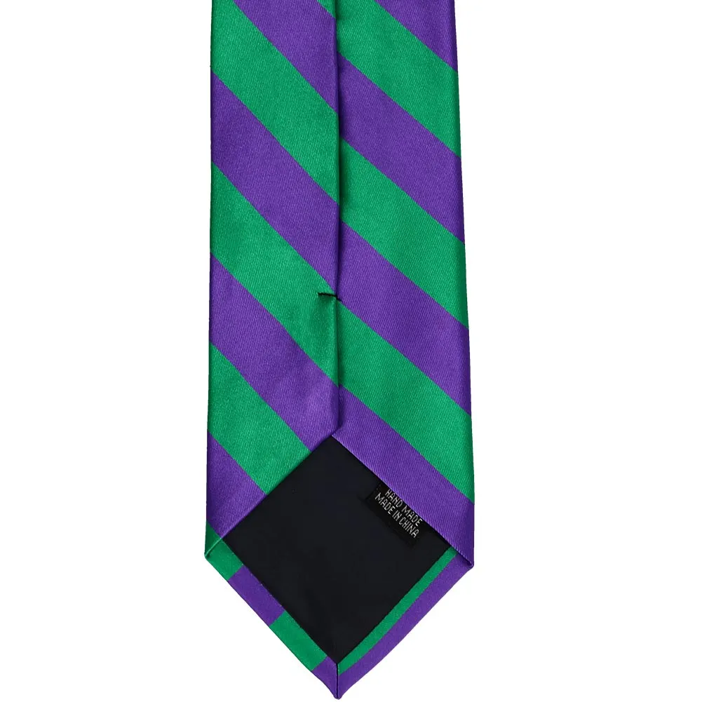 Kelly Green and Purple Striped Tie