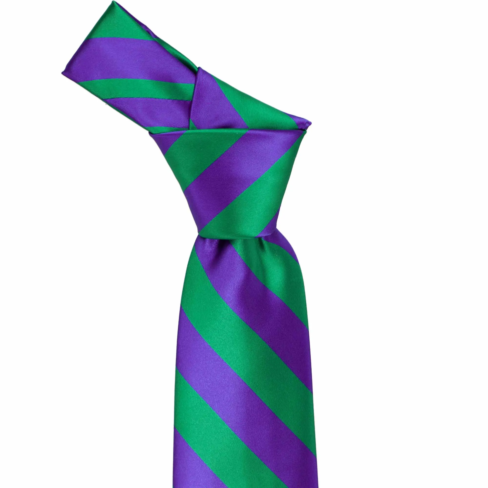 Kelly Green and Purple Striped Tie