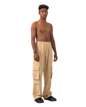 KHAKI KHADDAR CARGO PANTS
