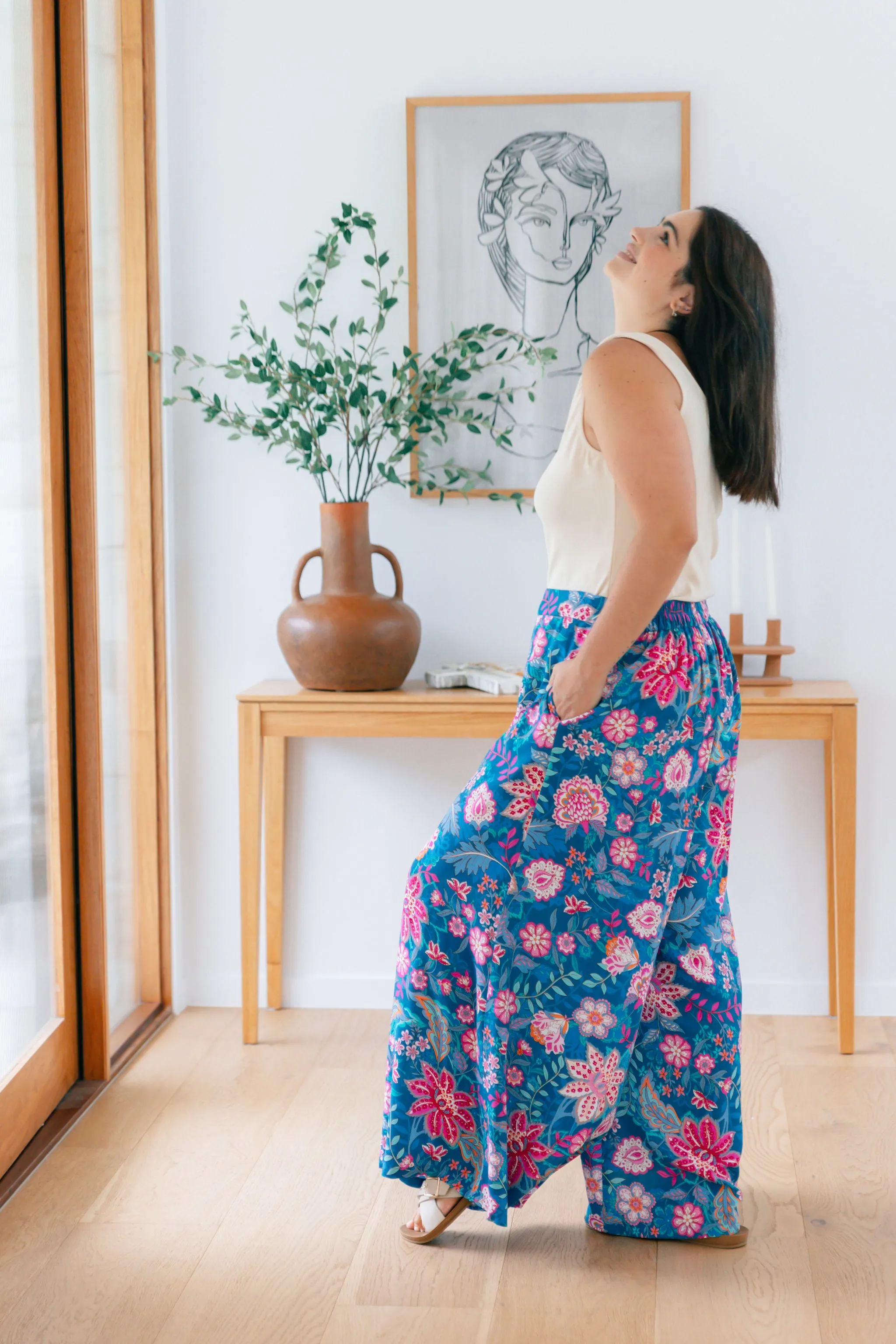 Larsa Pants in Paisley Floral