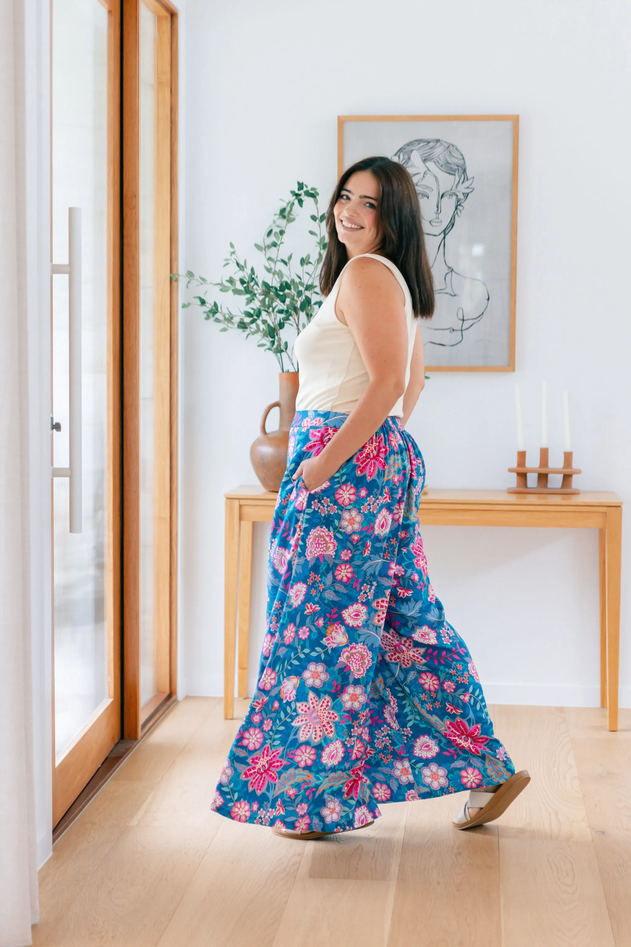 Larsa Pants in Paisley Floral
