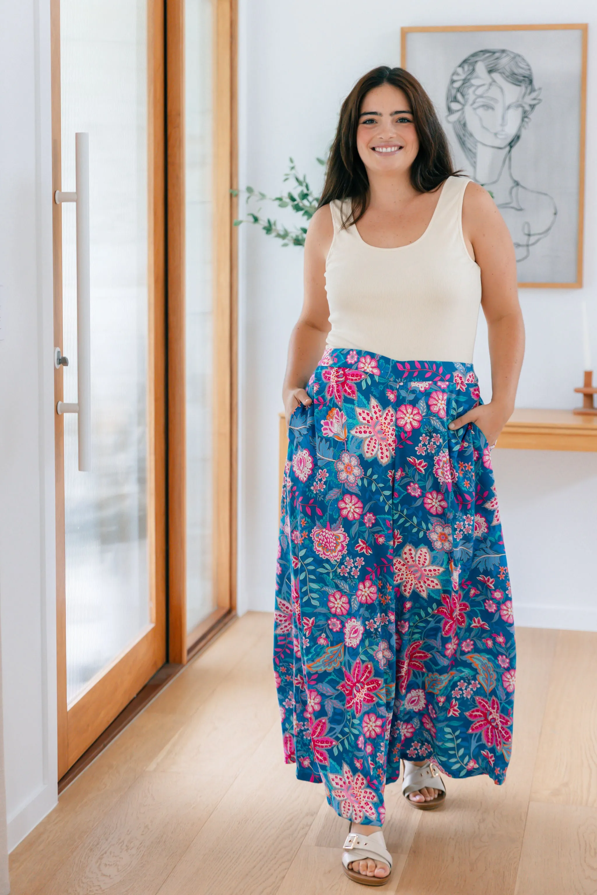 Larsa Pants in Paisley Floral