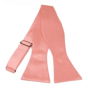 Light Coral Herringbone Silk Self-Tie Bow Tie