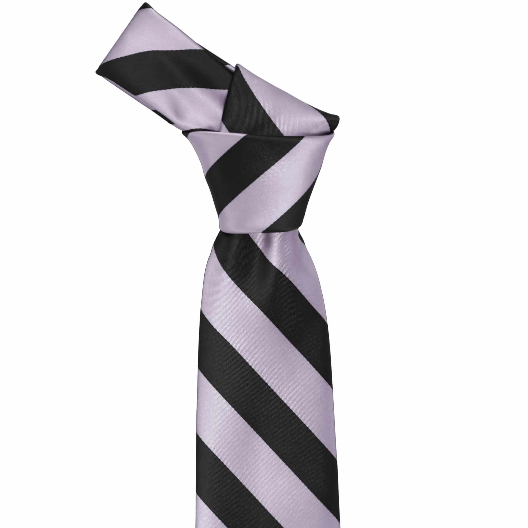 Lilac and Black Striped Tie