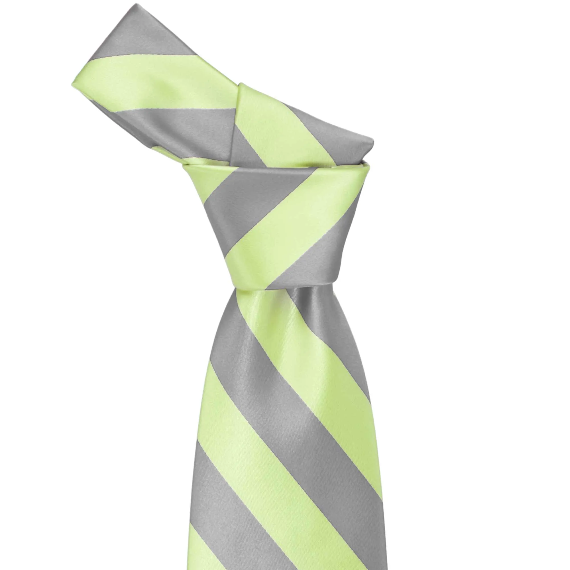 Lime Green and Gray Striped Tie