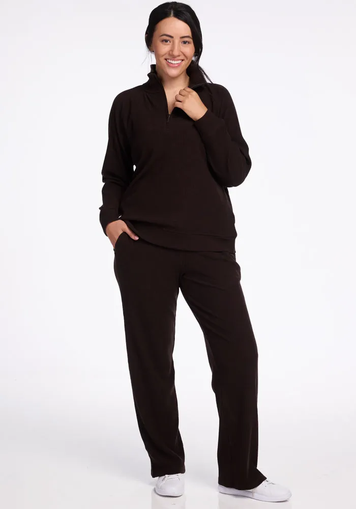 Luca Ribbed Pants • Final Sale Deals! - French Roast