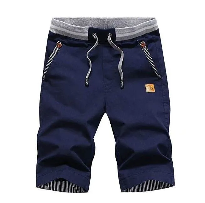 Men's Shorts Casual Classic Fit Drawstring Summer Beach Shorts with Elastic Waist and Pockets