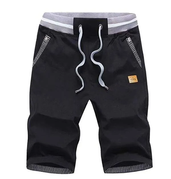 Men's Shorts Casual Classic Fit Drawstring Summer Beach Shorts with Elastic Waist and Pockets