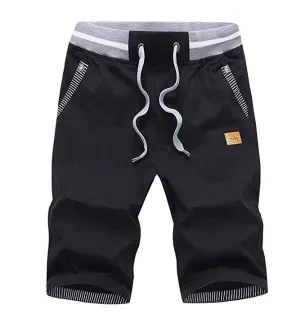 Men's Shorts Casual Classic Fit Drawstring Summer Beach Shorts with Elastic Waist and Pockets