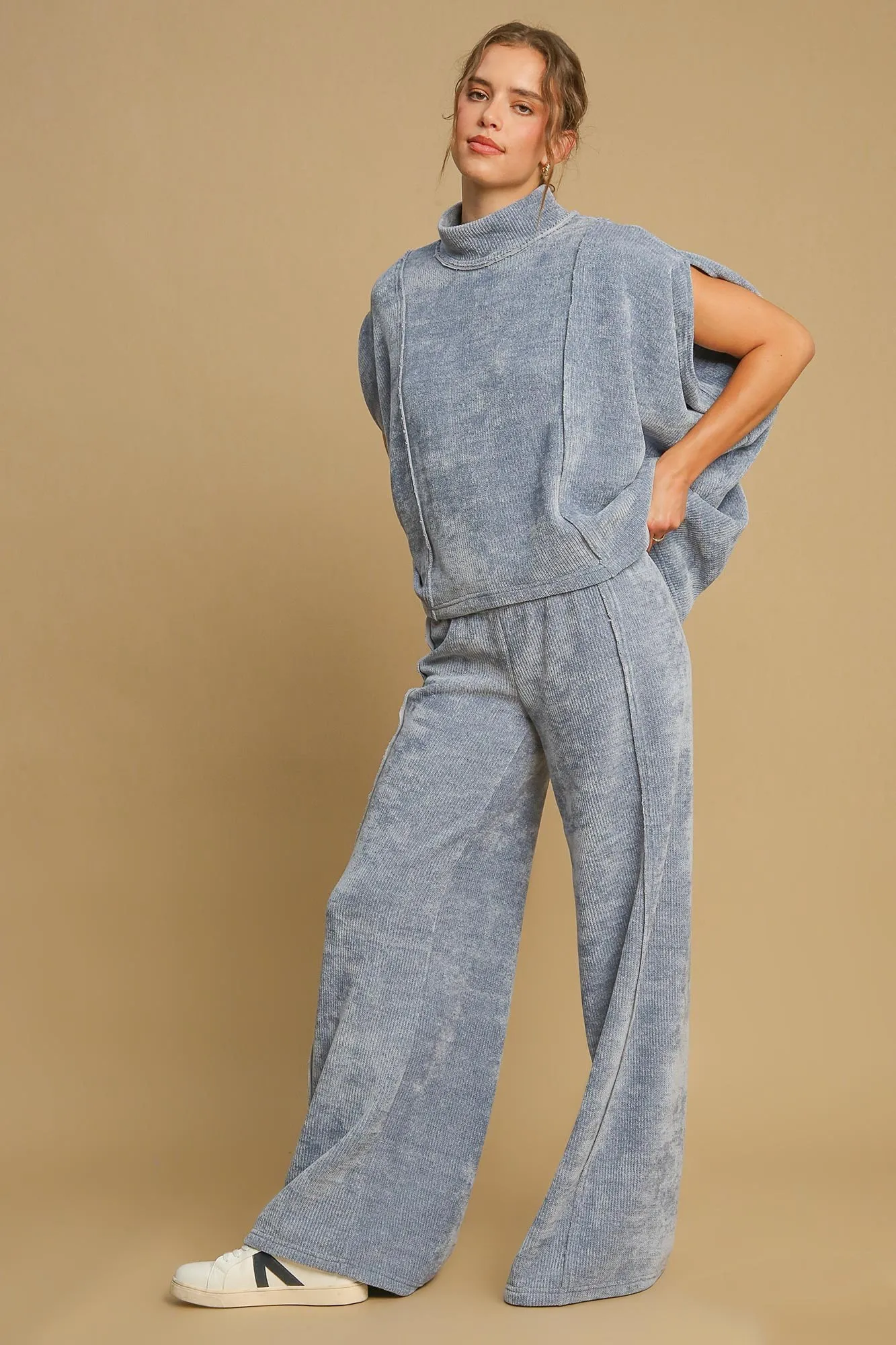 MQTIME  -  Umgee Elastic Waist Wide Leg Pants