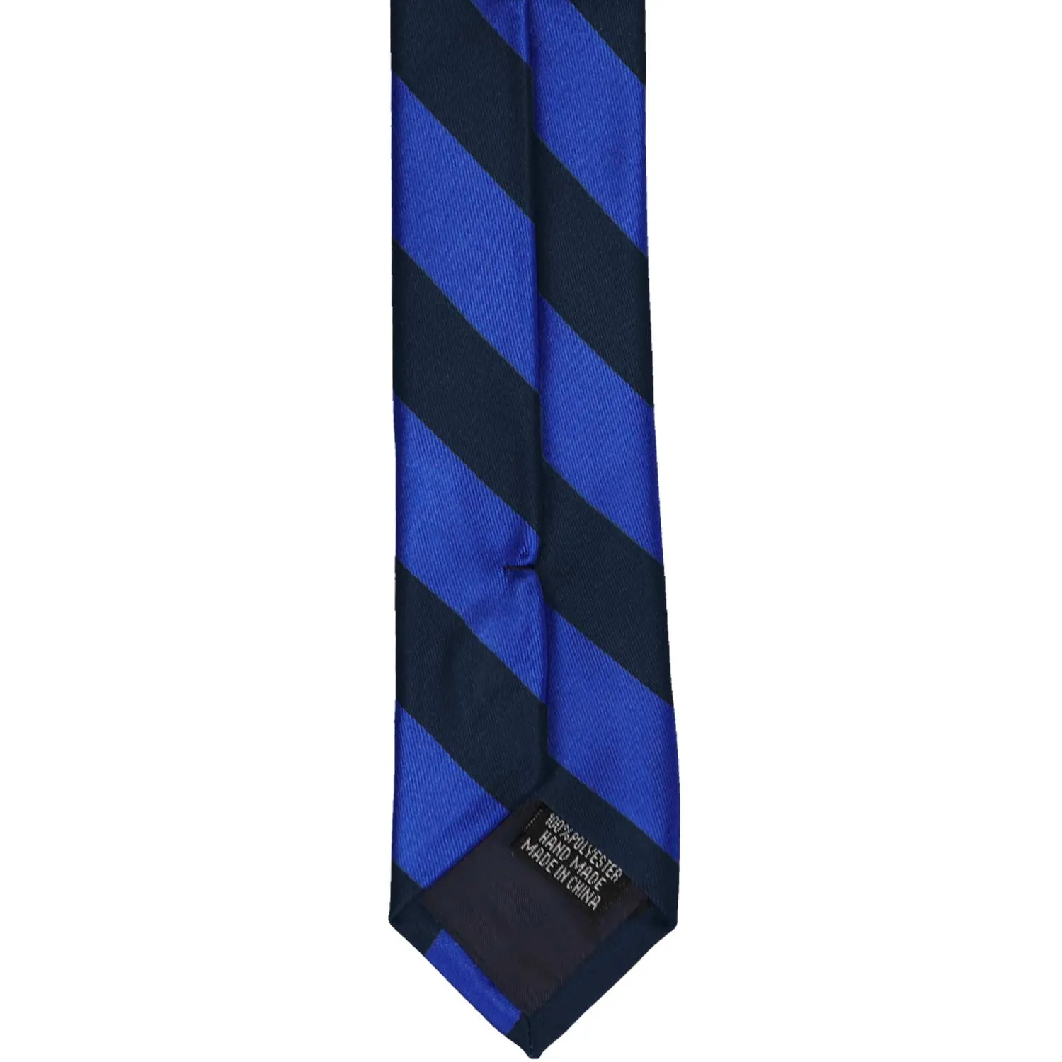 Navy Blue and Royal Blue Striped Skinny Tie, 2" Width
