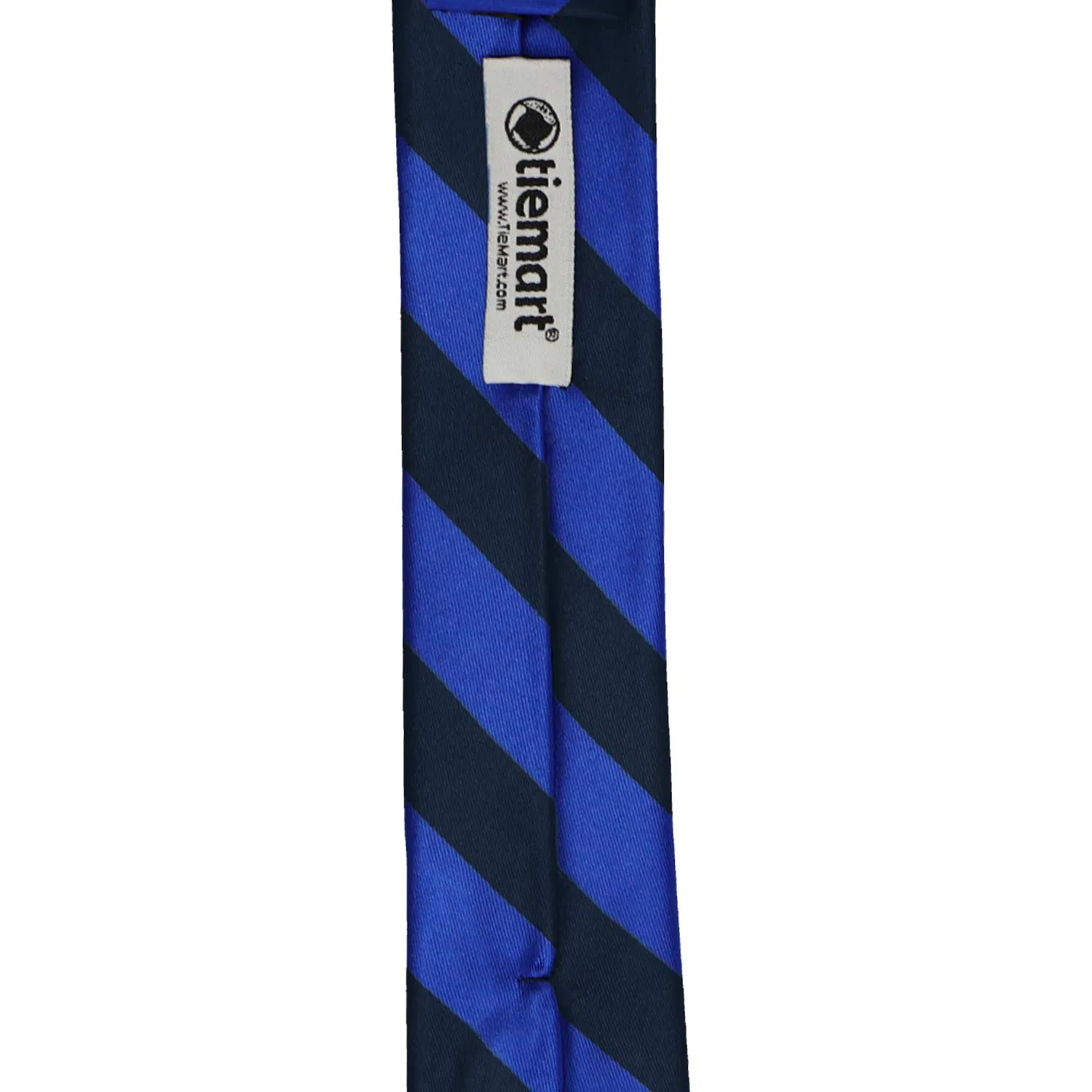 Navy Blue and Royal Blue Striped Skinny Tie, 2" Width