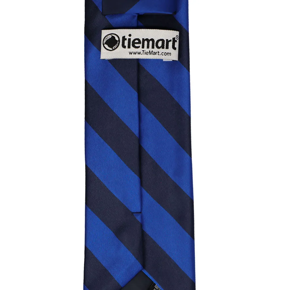 Navy Blue and Royal Blue Striped Tie