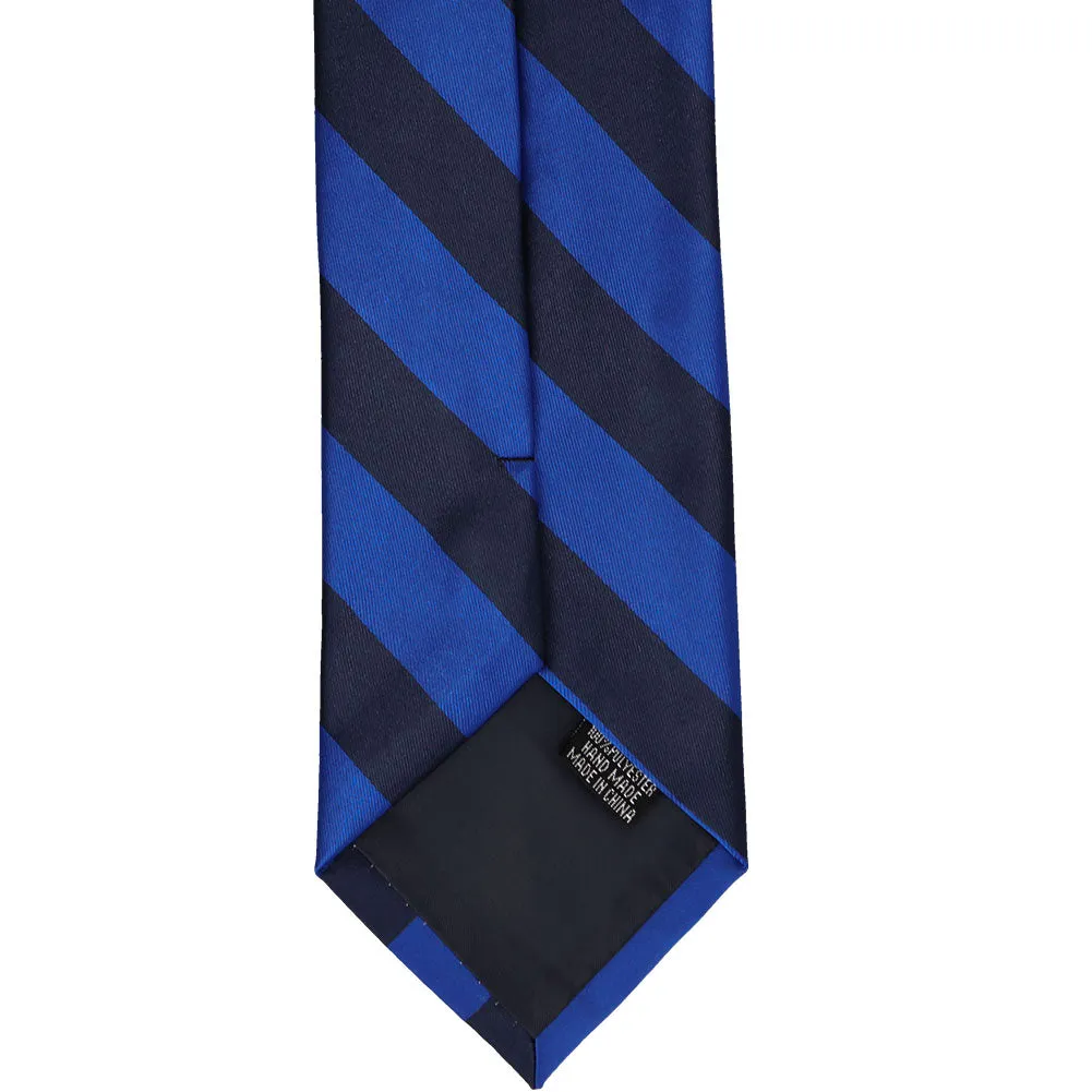 Navy Blue and Royal Blue Striped Tie
