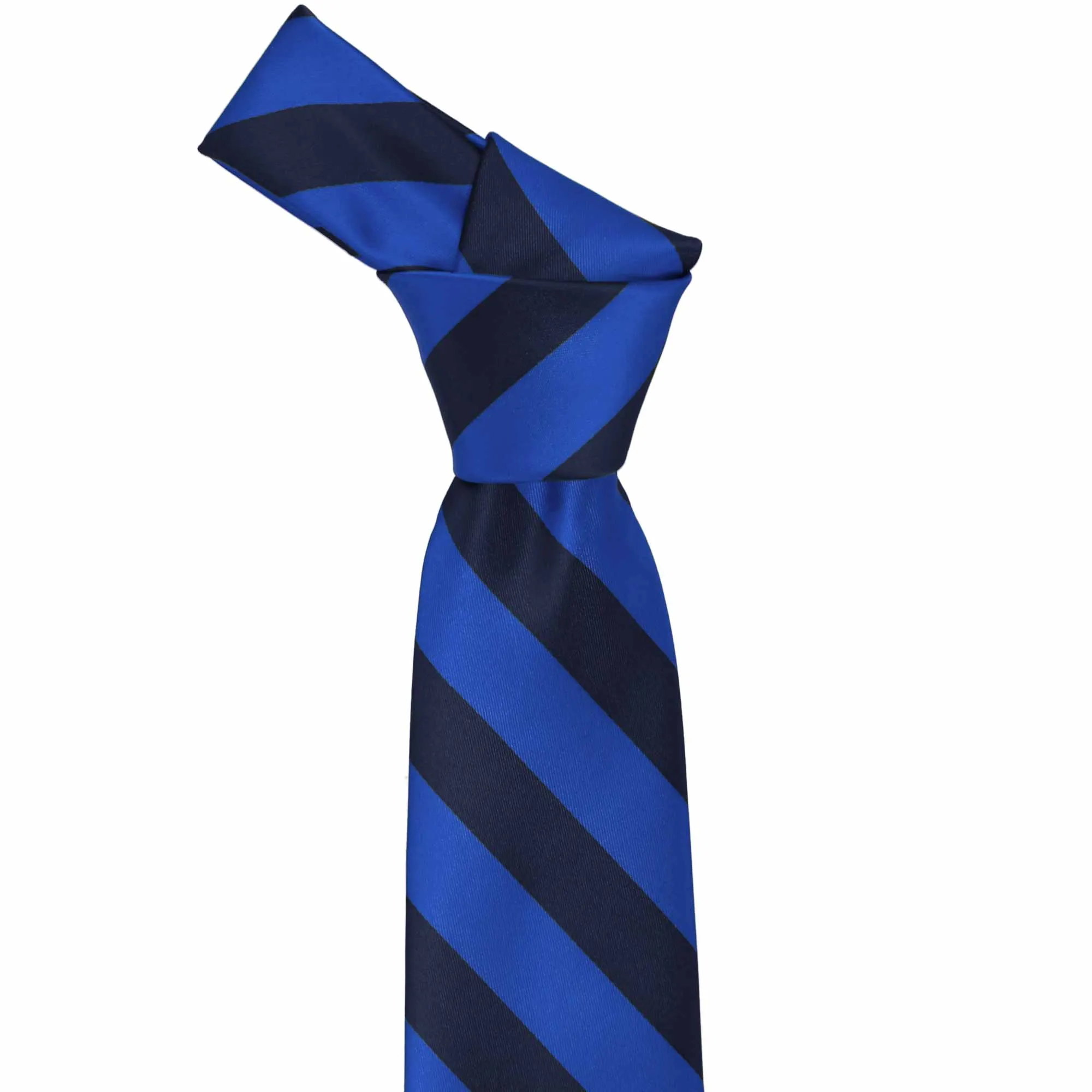 Navy Blue and Royal Blue Striped Tie