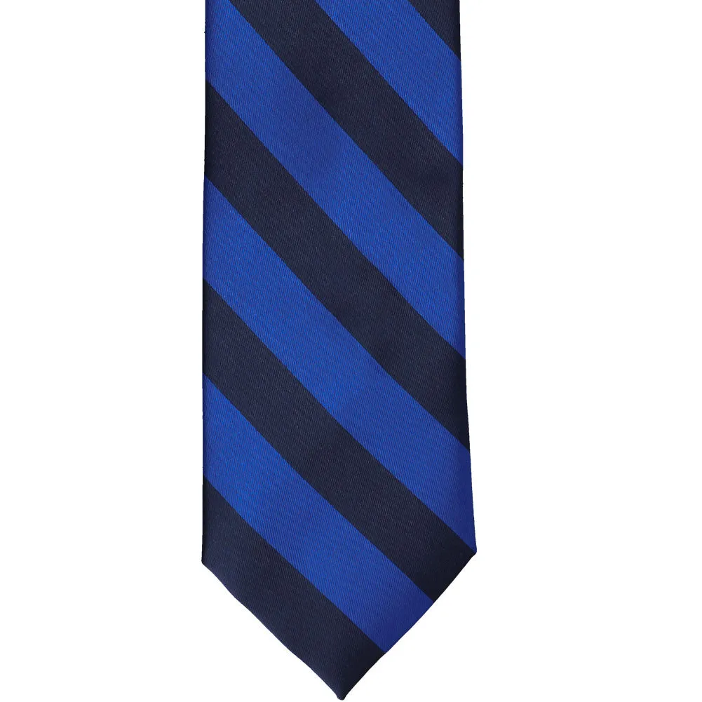 Navy Blue and Royal Blue Striped Tie