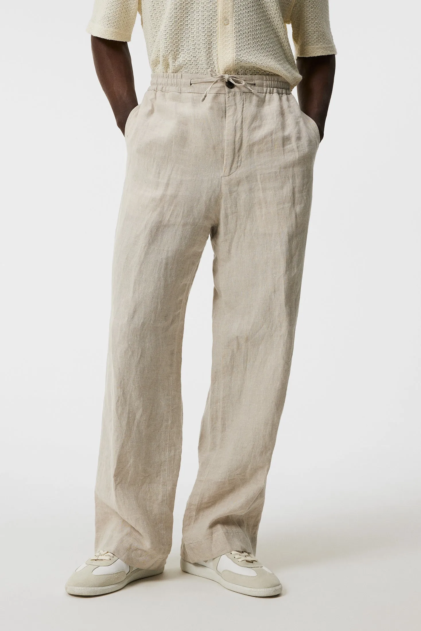 Noah Wide Linen Pants / Cloud White