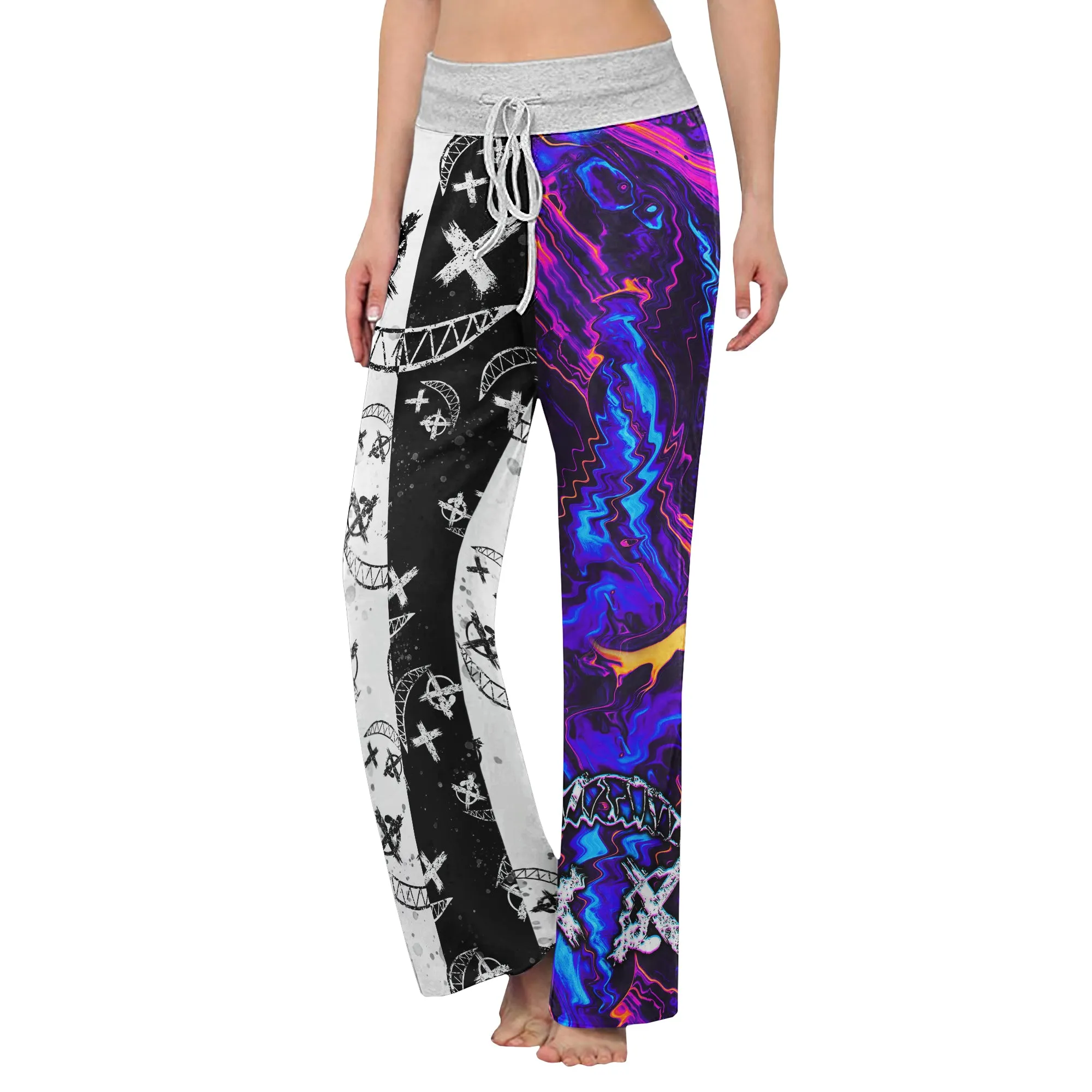 Psycho Art Abstract Women's High-waisted Wide Leg Pants