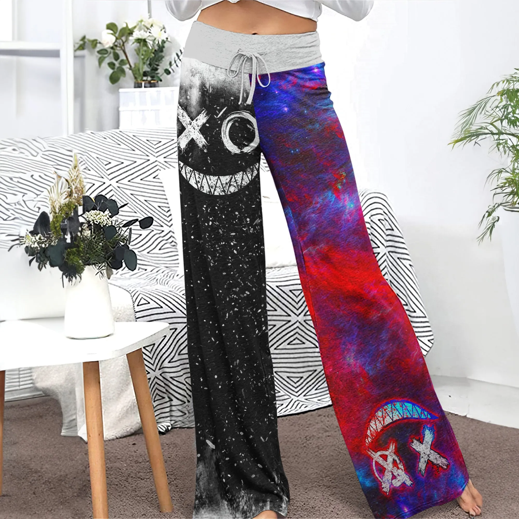 Psycho Scary Smoke Women's High-waisted Wide Leg Pants
