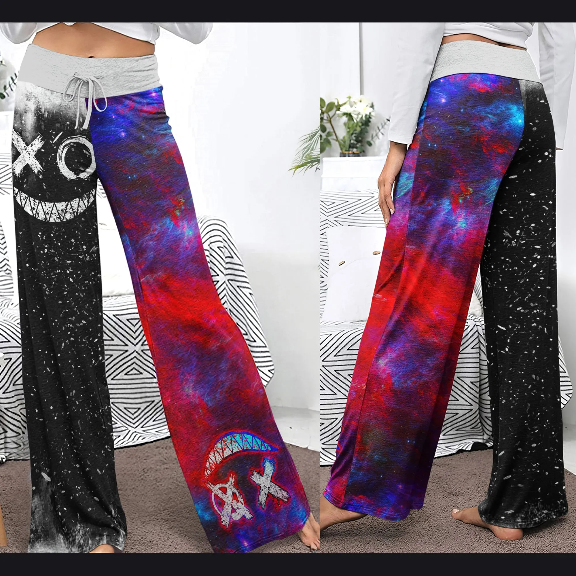 Psycho Scary Smoke Women's High-waisted Wide Leg Pants