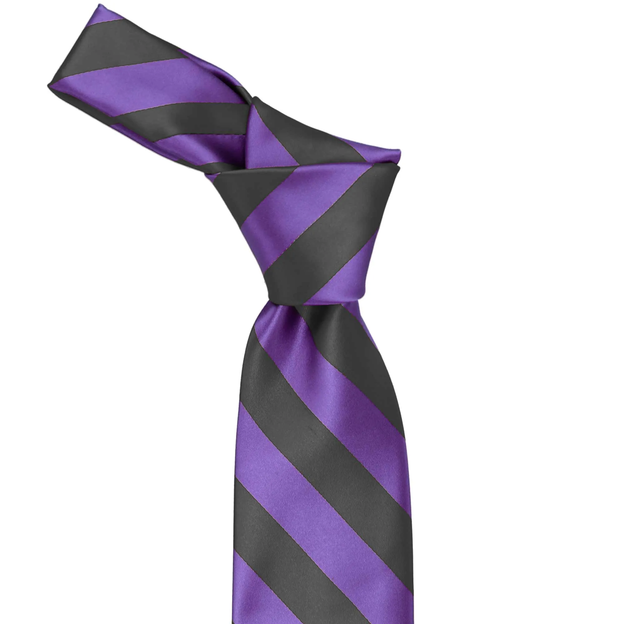 Purple and Dark Gray Striped Tie