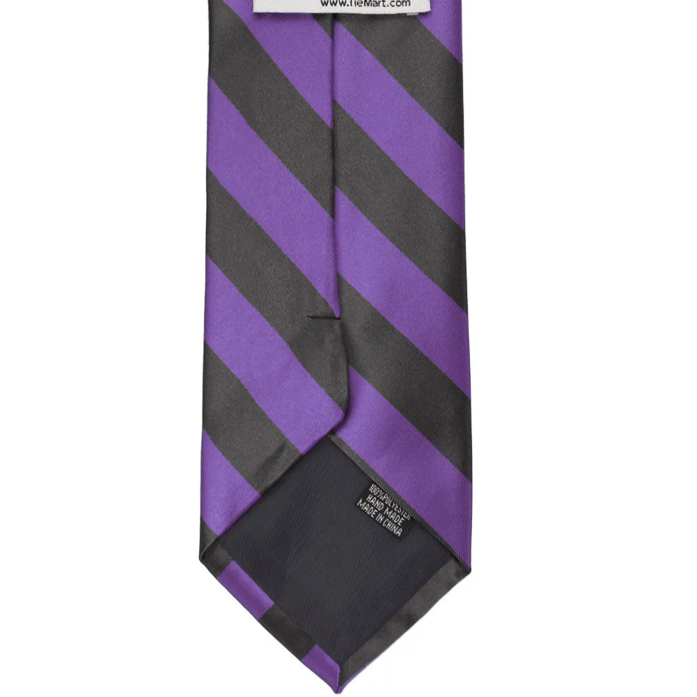 Purple and Dark Gray Striped Tie