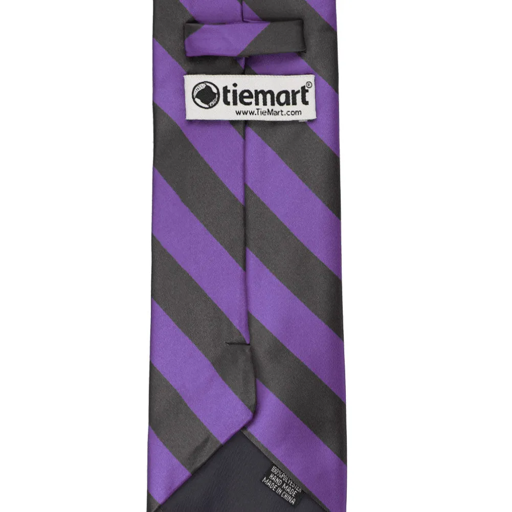 Purple and Dark Gray Striped Tie