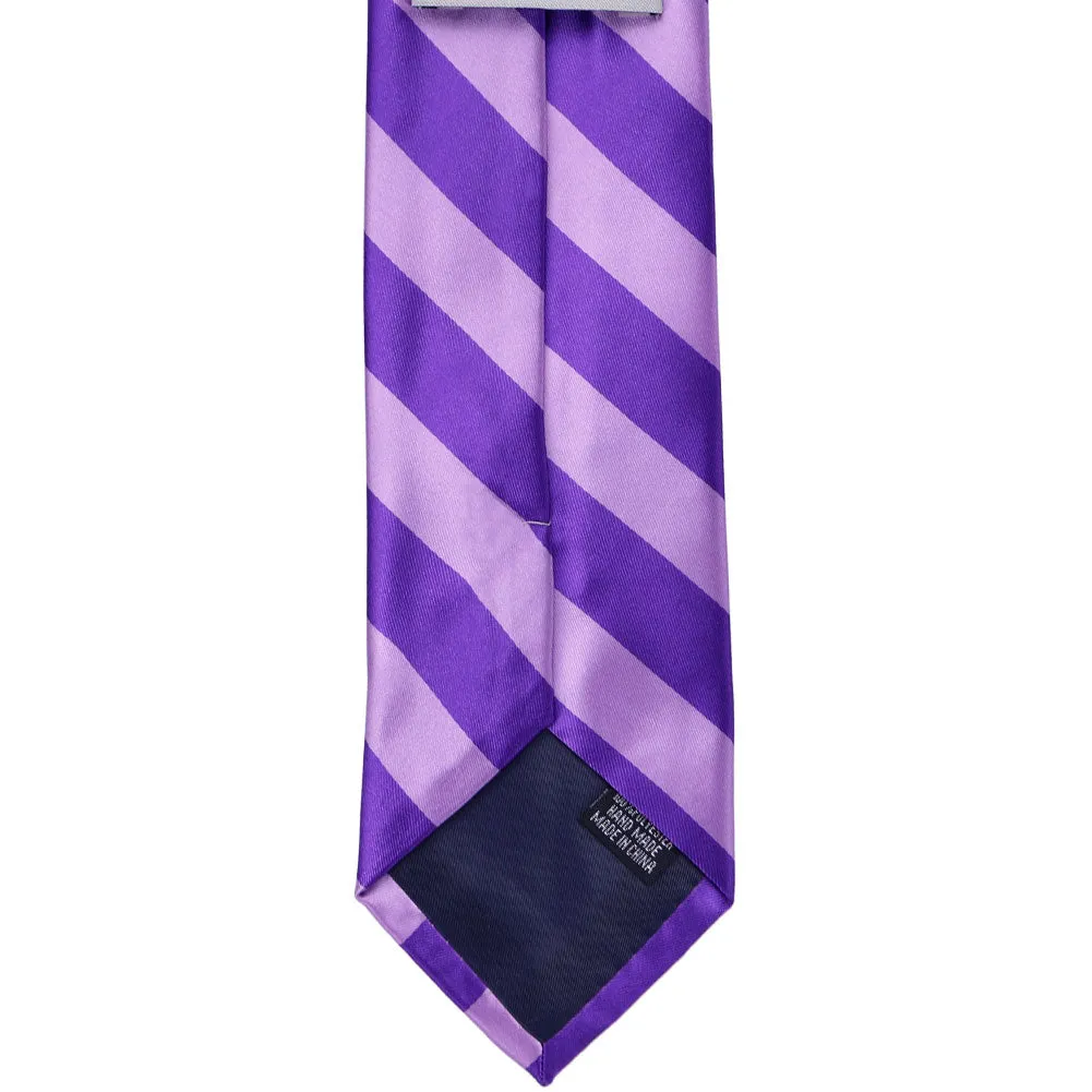 Purple and Lavender Striped Narrow Tie, 3" Width