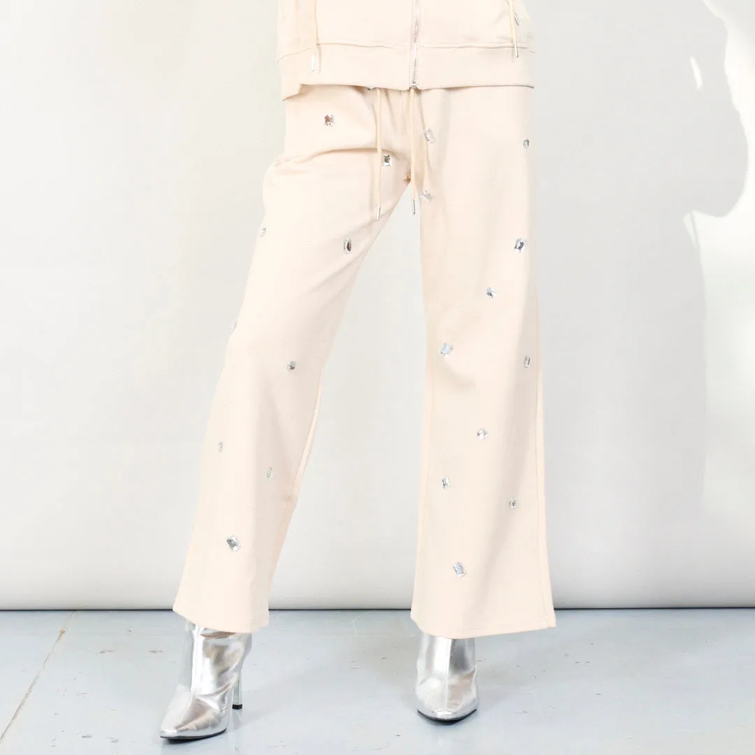 Rhinestone-embellished hoodie and jogger set wholesale