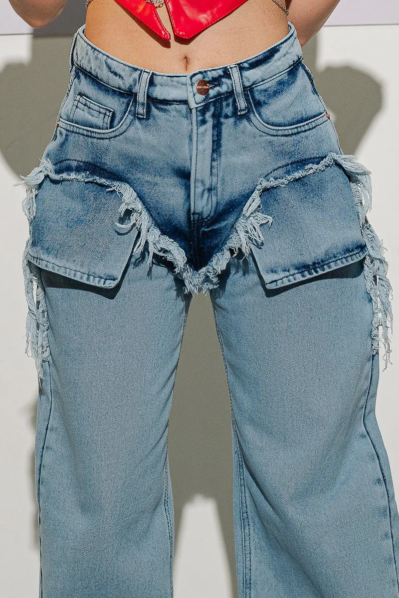 Ripped Detailed Straight Pants