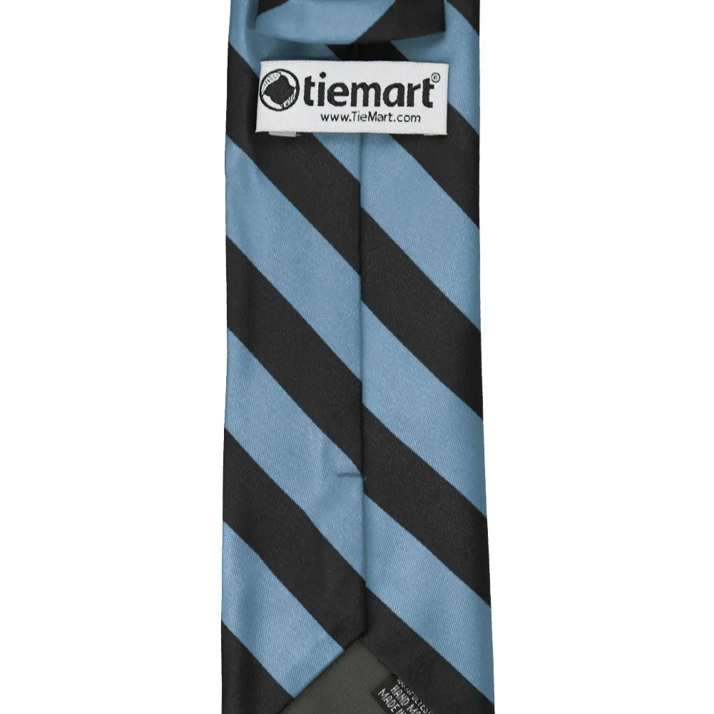 Serene Blue and Black Striped Tie