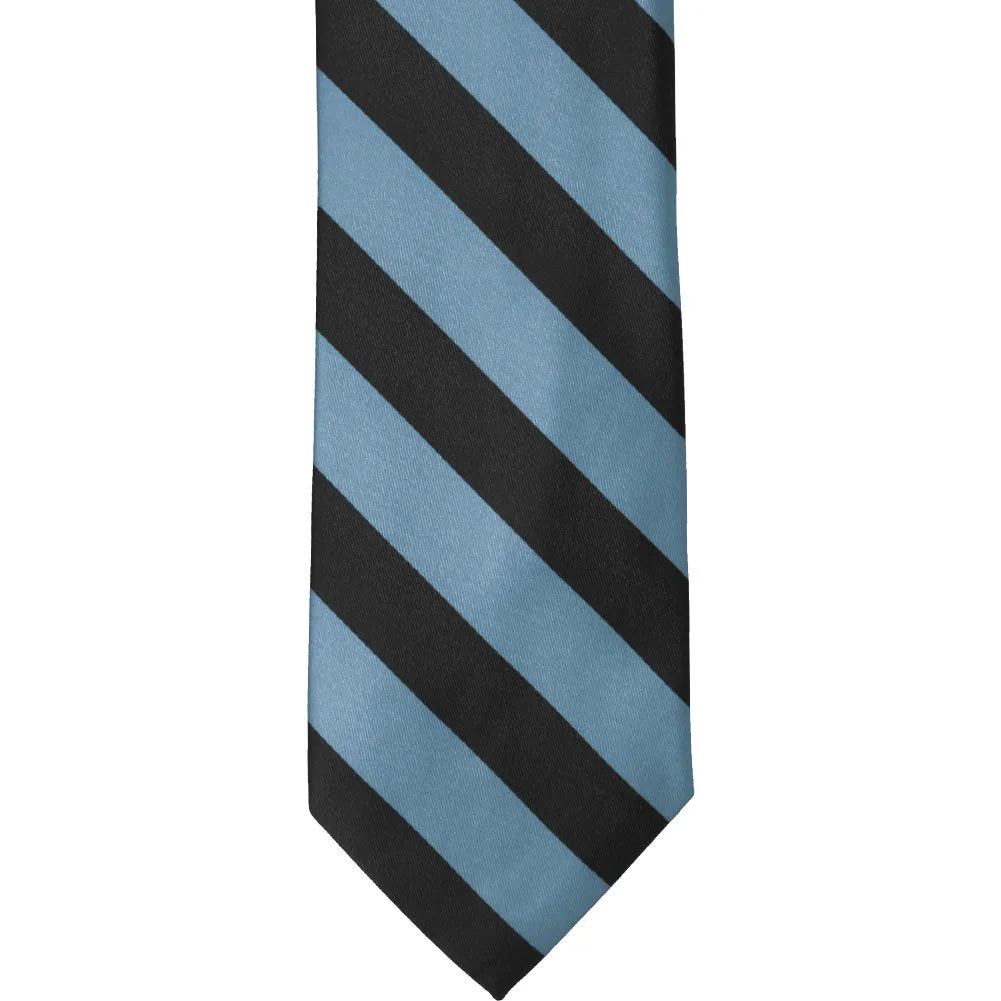Serene Blue and Black Striped Tie