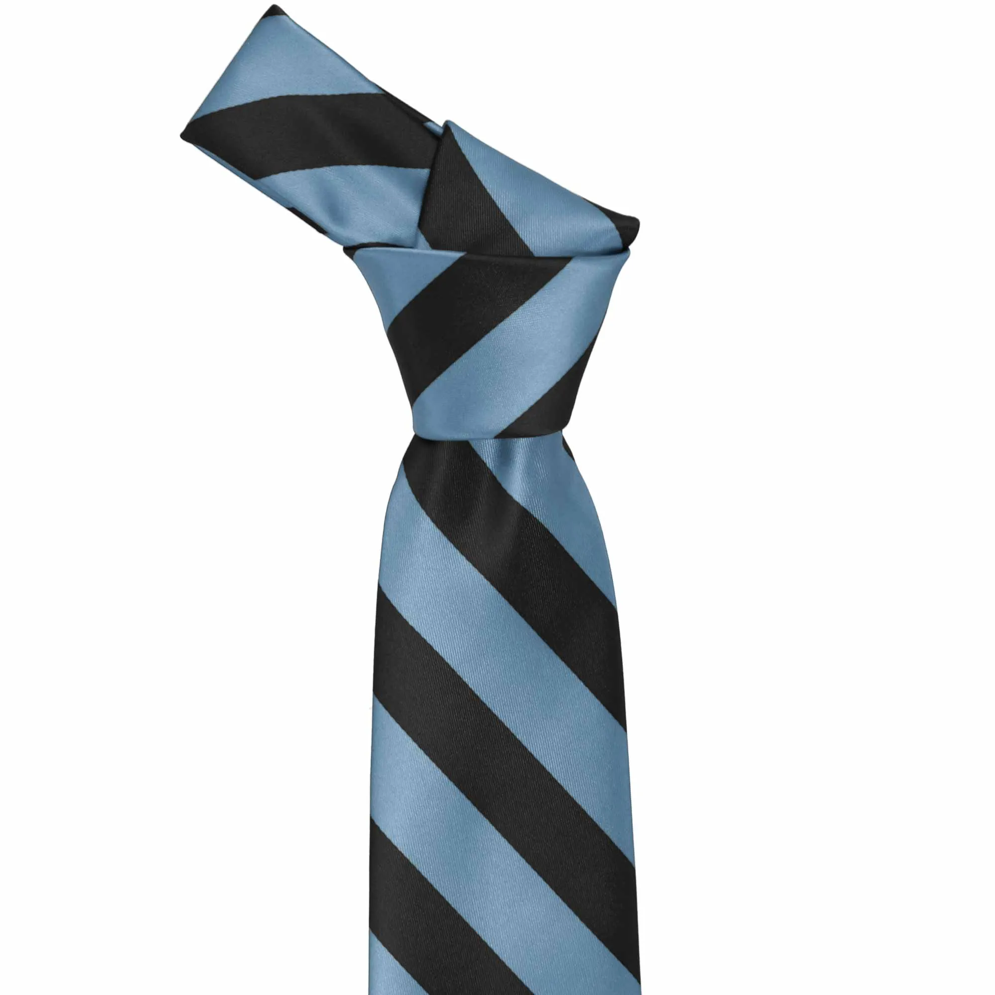 Serene Blue and Black Striped Tie
