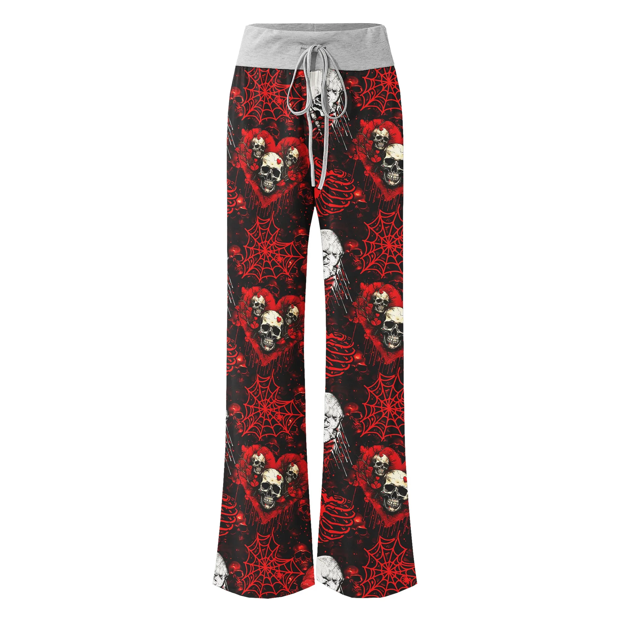 Skull Dark Gothic Women's High-waisted Wide Leg Pants