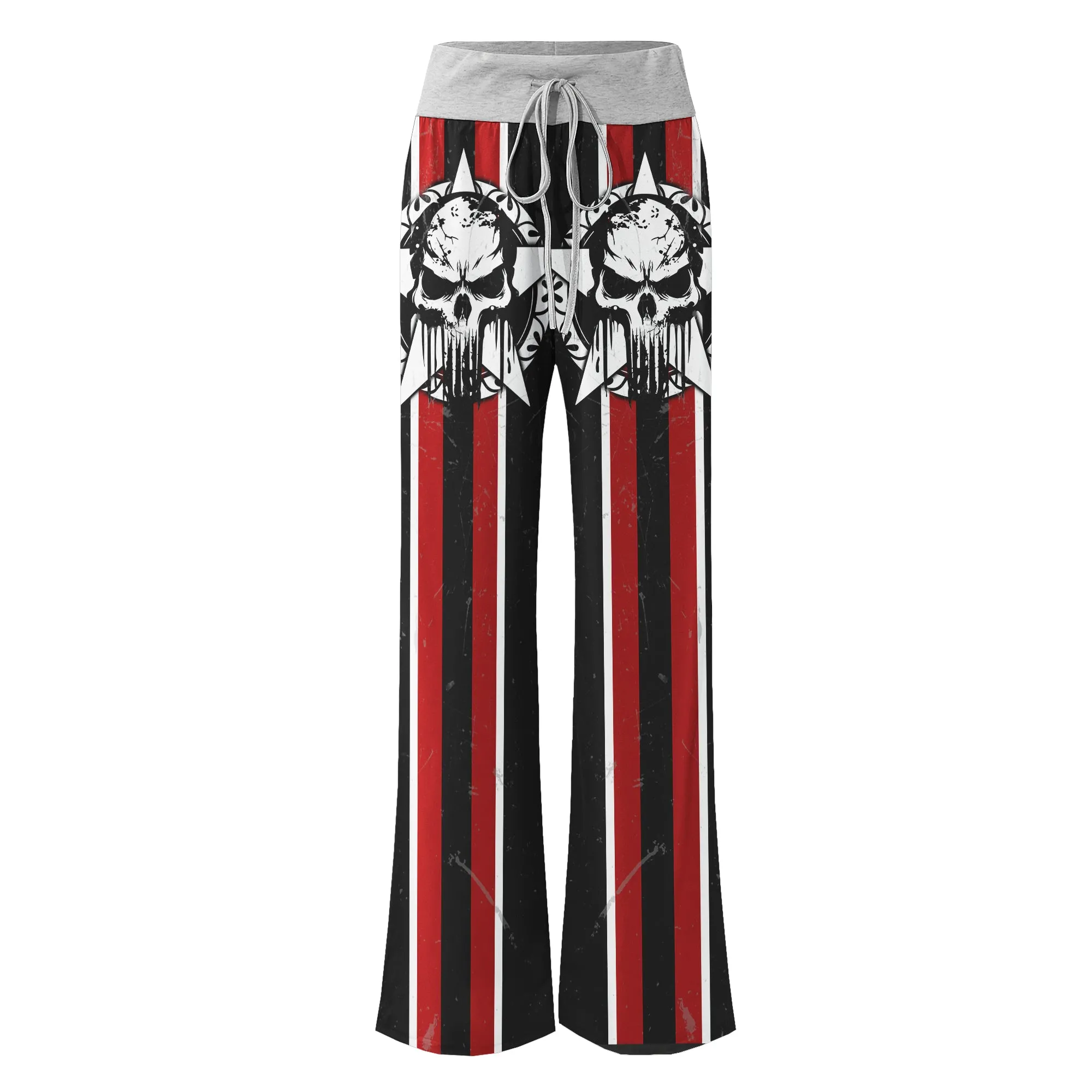 Skull Gocthic Art Women's High-waisted Wide Leg Pants