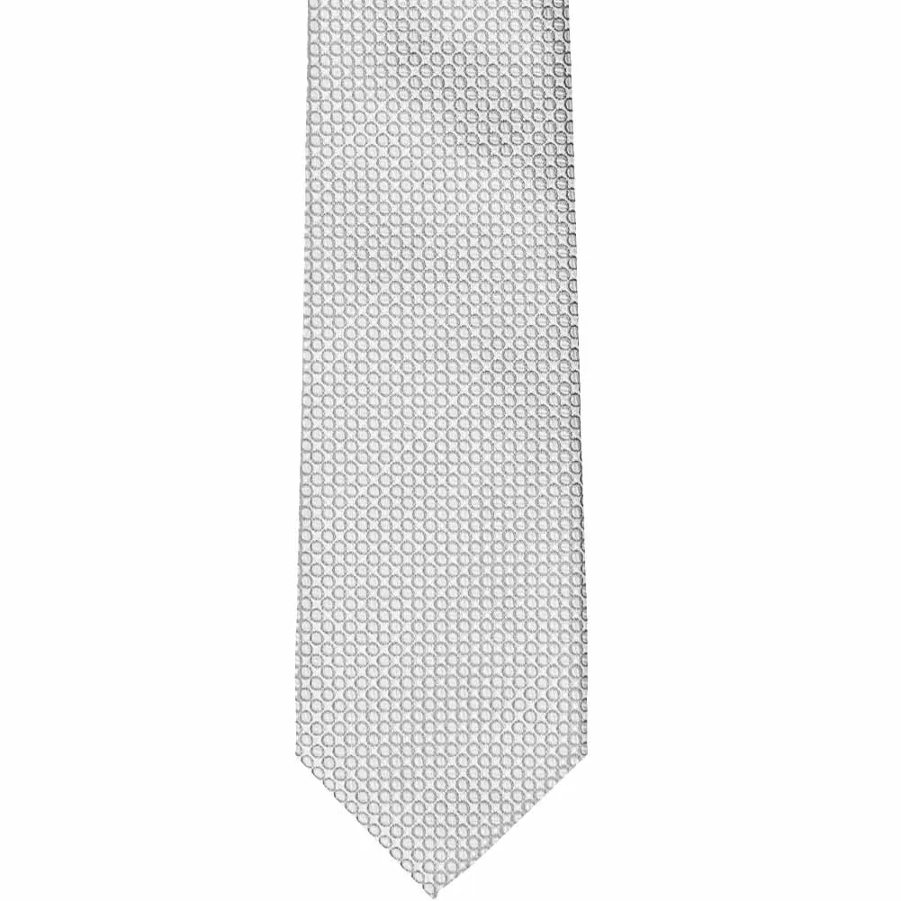 Soft Gray Henry Grain Pattern Slim Necktie, 2.5" Width