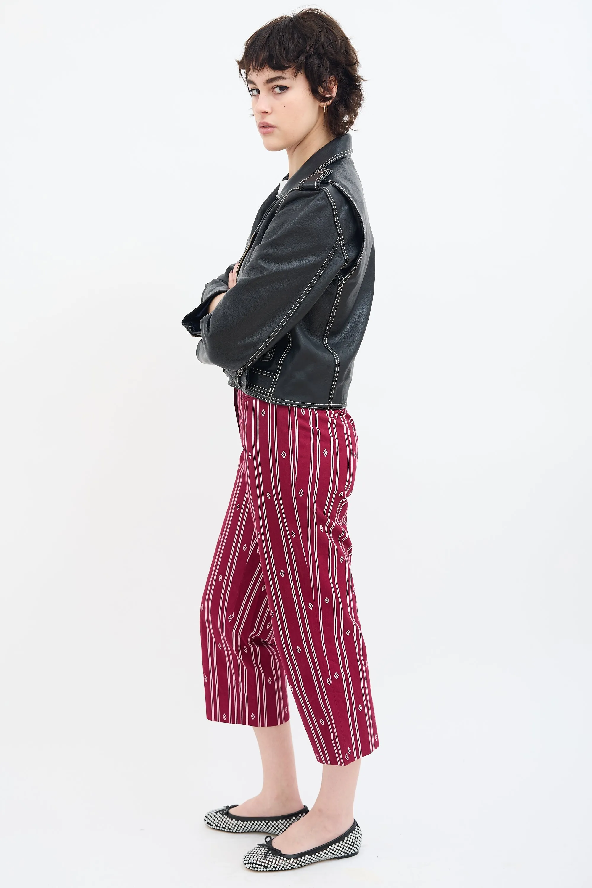 SS 1997 Burgundy Striped Capri