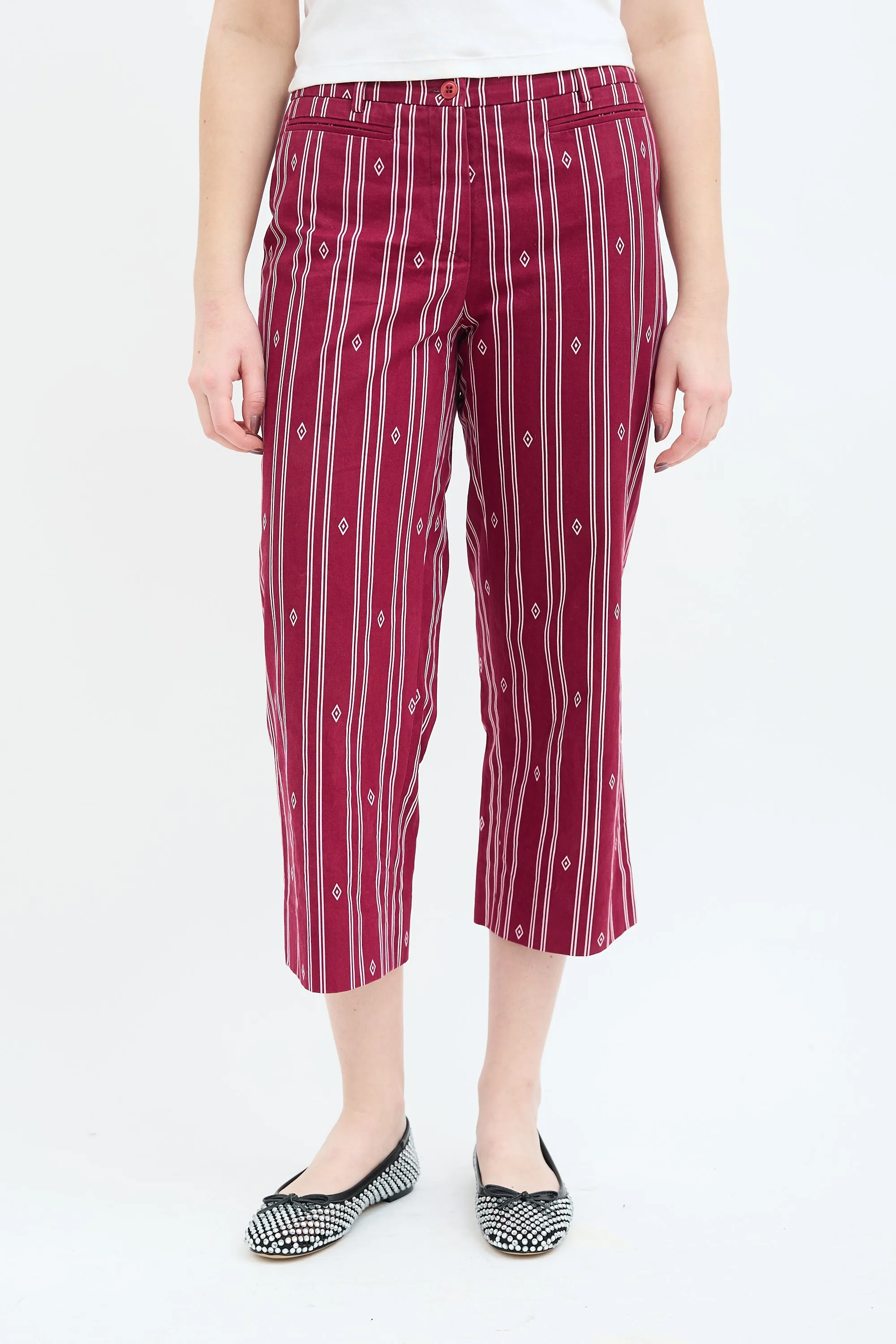SS 1997 Burgundy Striped Capri