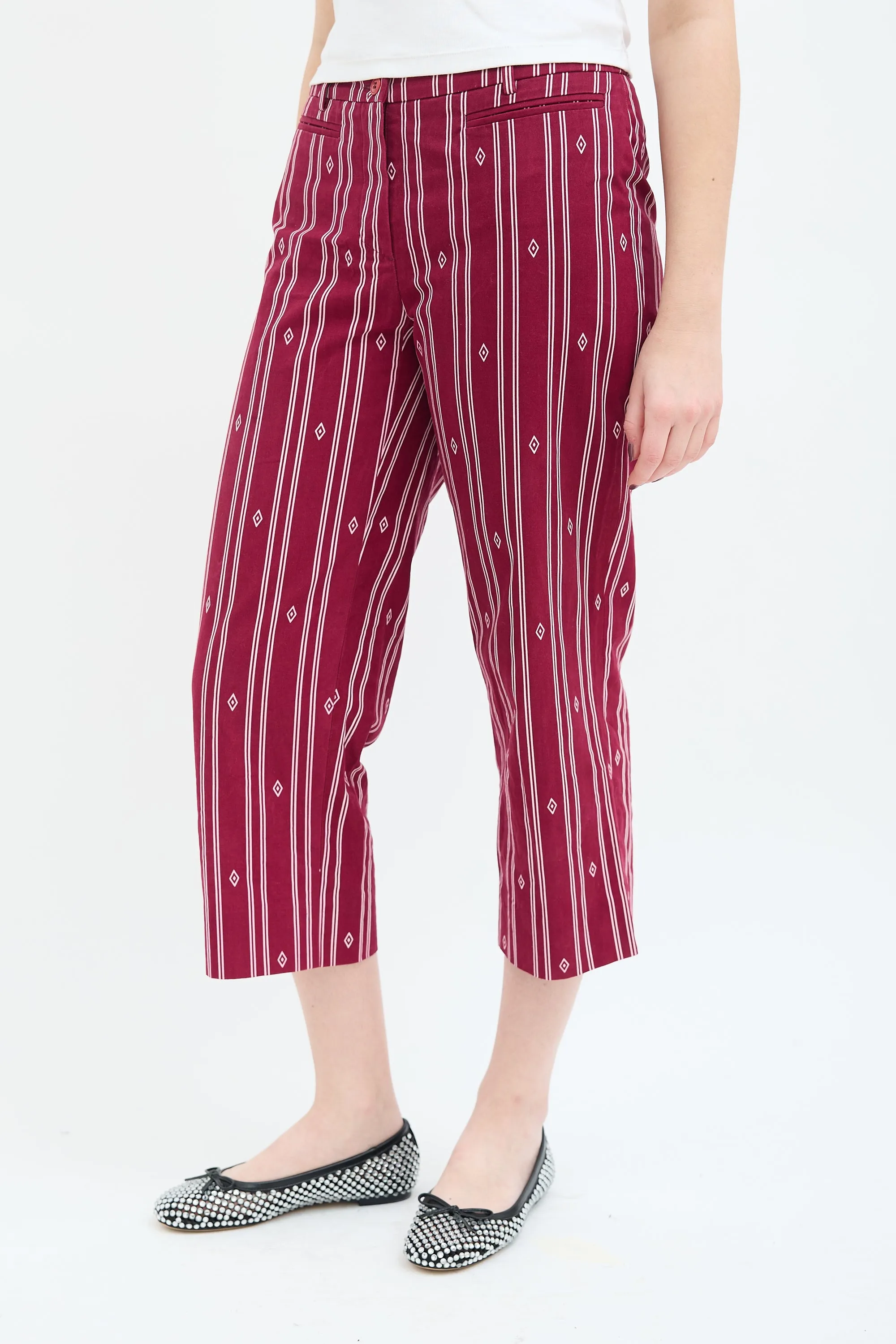 SS 1997 Burgundy Striped Capri