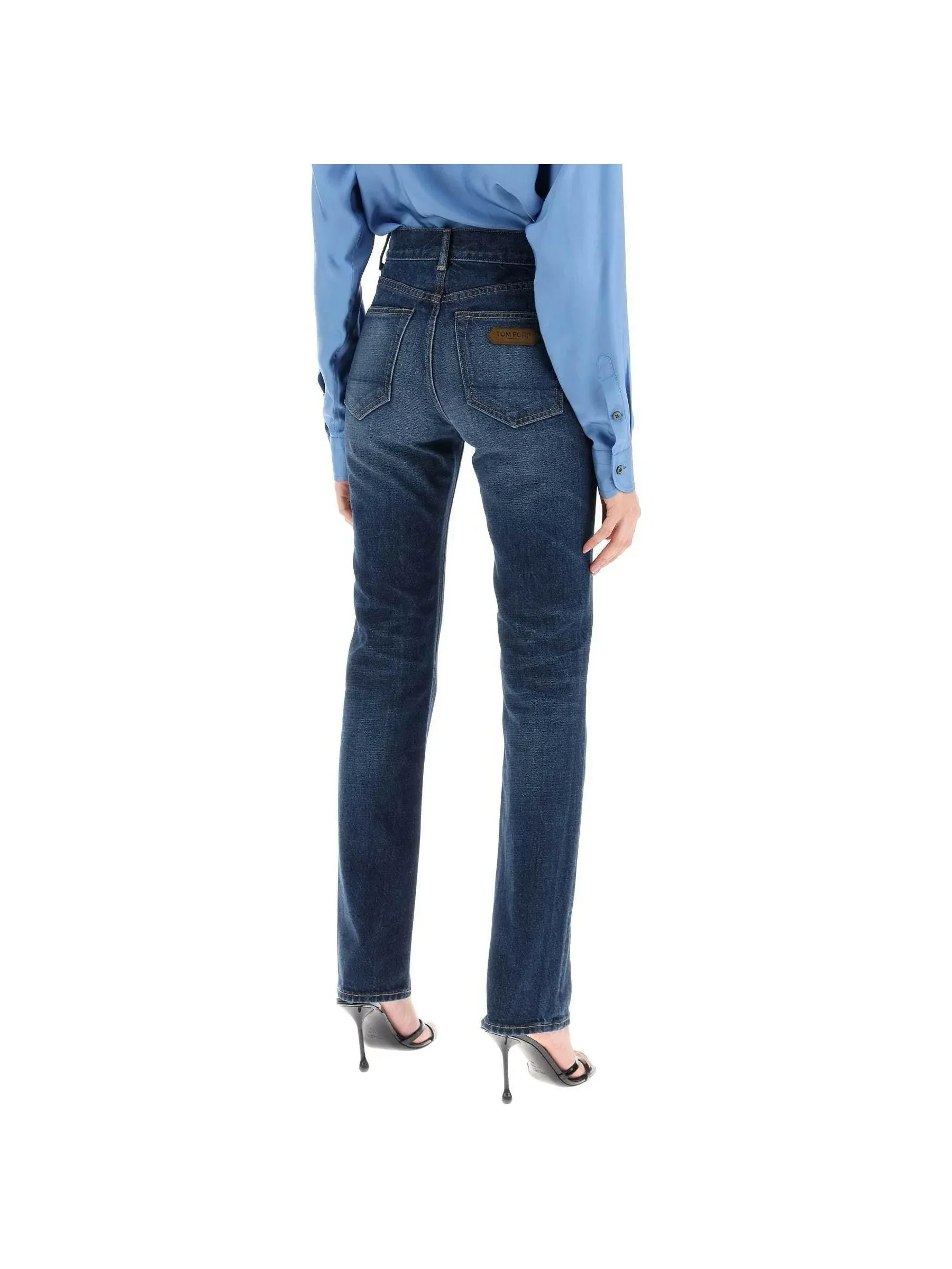Stone Wash Denim Pants