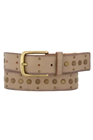 Studded Vintage Belt- Creme