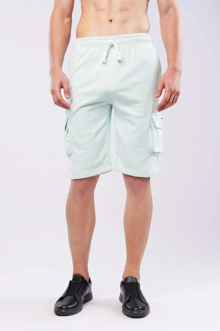 Terry Cargo Shorts - Mint Green