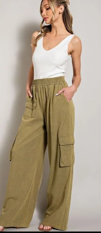 Washed Cargo Pants