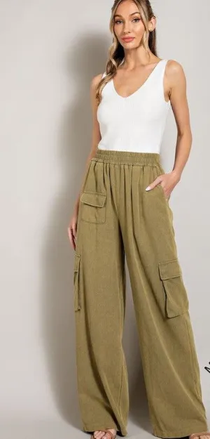 Washed Cargo Pants