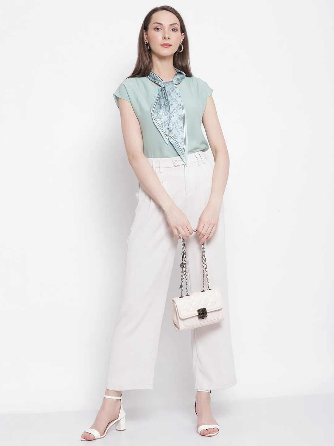 Women Relaxed-Fit Solid Beige Trouser Pants