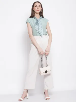 Women Relaxed-Fit Solid Beige Trouser Pants